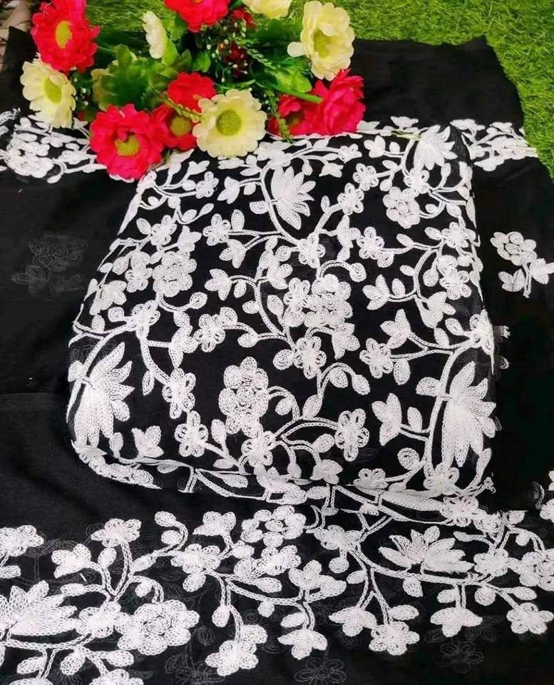কাশ্মীর আড়ী জর্জেট ফোর পিস ( Onyx )