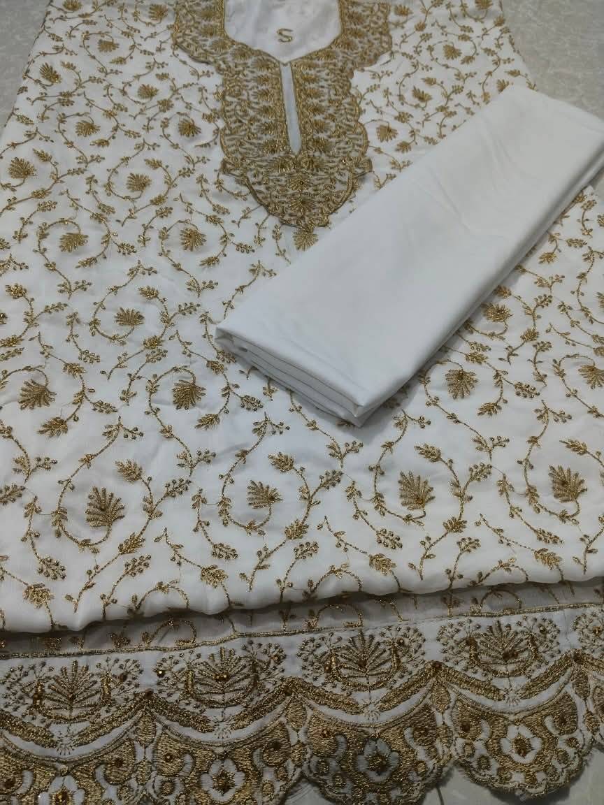 জর্জেট সাদা কালার